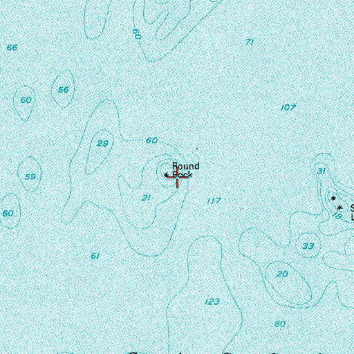 Topographic Map of Round Rock, ME