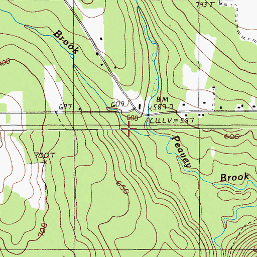 Topographic Map of Rowe Brook, ME