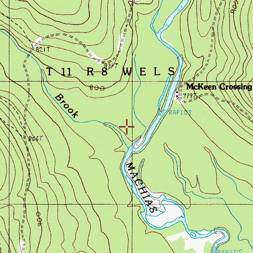 Topographic Map of Rowe Brook, ME