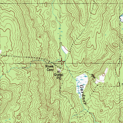Topographic Map of Rowe Cemetery, ME