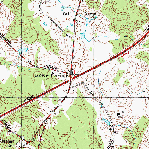 Topographic Map of Rowe Corner, ME