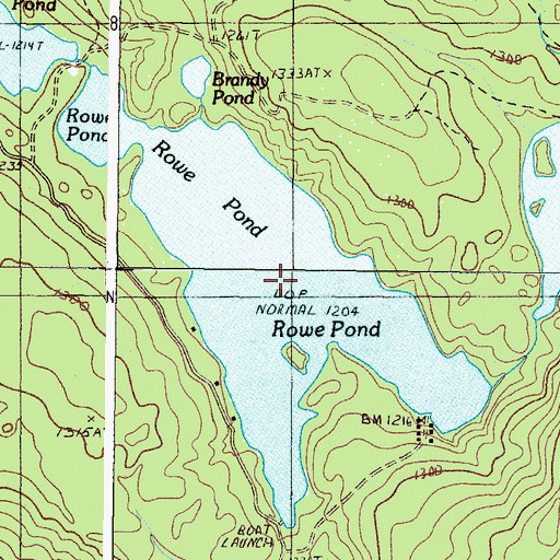 Topographic Map of Rowe Pond, ME