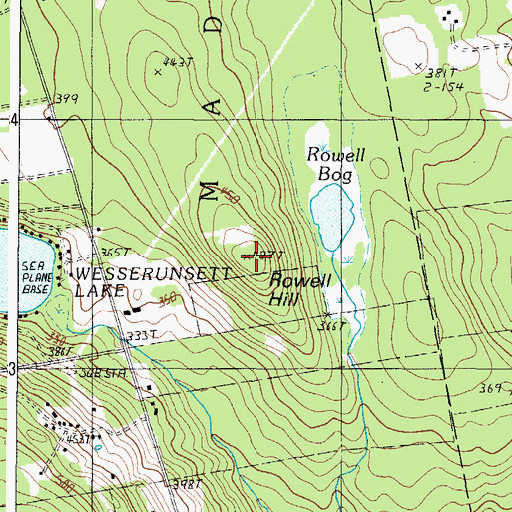 Topographic Map of Rowell Hill, ME