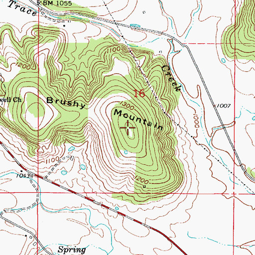Topographic Map of Brushy Mountain, AR