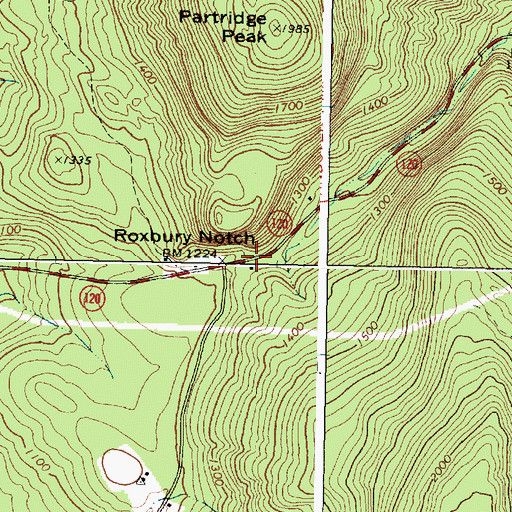 Topographic Map of Roxbury Notch, ME