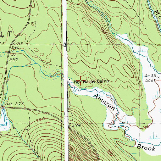 Topographic Map of Roy Bailey Camp, ME