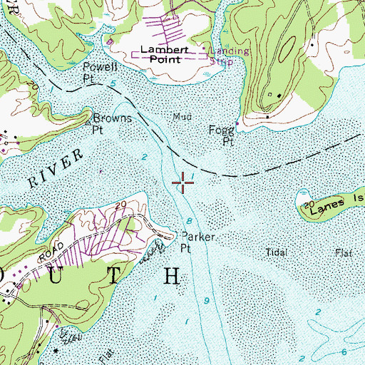 Topographic Map of Royal River, ME