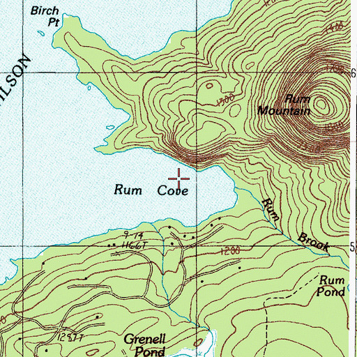 Topographic Map of Rum Cove, ME