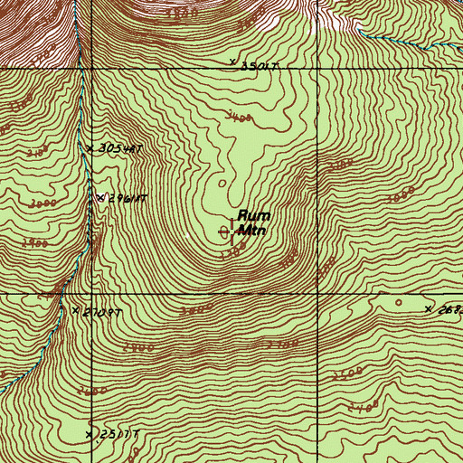 Topographic Map of Rum Mountain, ME