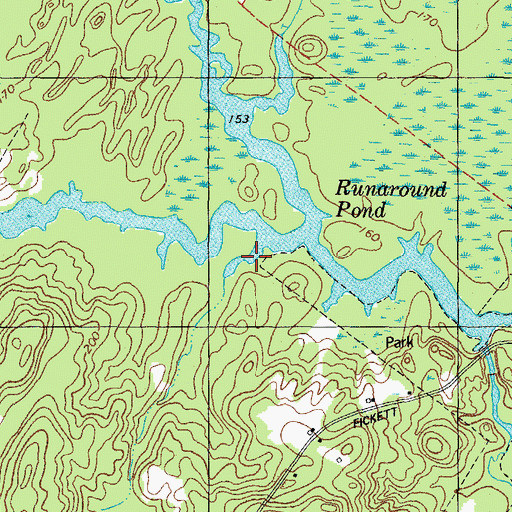 Topographic Map of Runaround Pond, ME