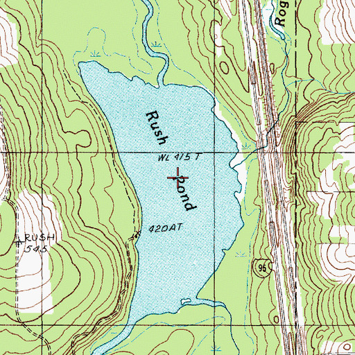 Topographic Map of Rush Pond, ME