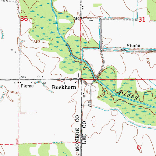 Topographic Map of Buckhorn, AR