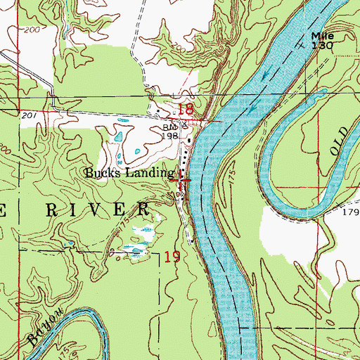Topographic Map of Bucks Landing, AR