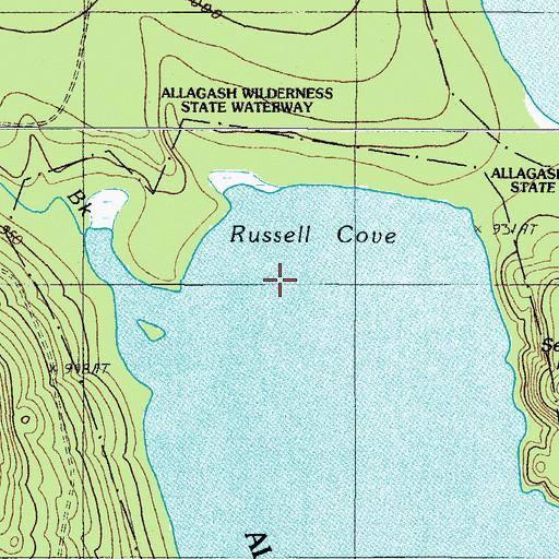 Topographic Map of Russell Cove, ME