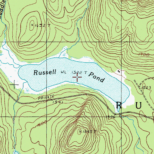 Topographic Map of Russell Pond, ME