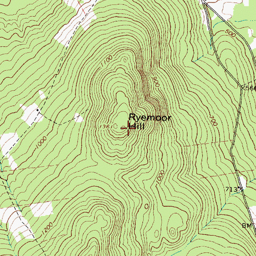 Topographic Map of Ryemoor Hill, ME
