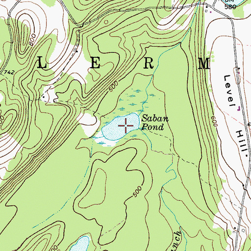 Topographic Map of Saban Pond, ME