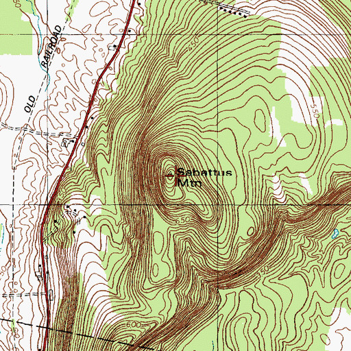 Topographic Map of Sabattus Mountain, ME