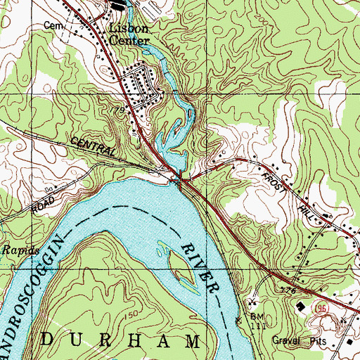 Topographic Map of Sabattus River, ME