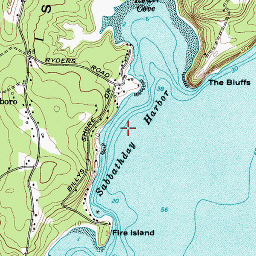 Topographic Map of Sabbathday Harbor, ME