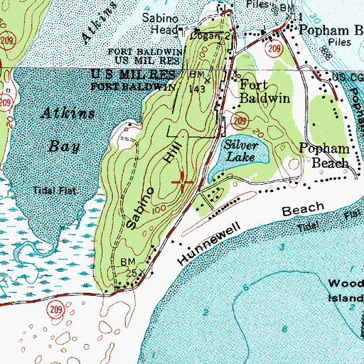Topographic Map of Sabino Hill, ME