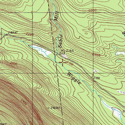 Topographic Map of Sable Mill Brook, ME