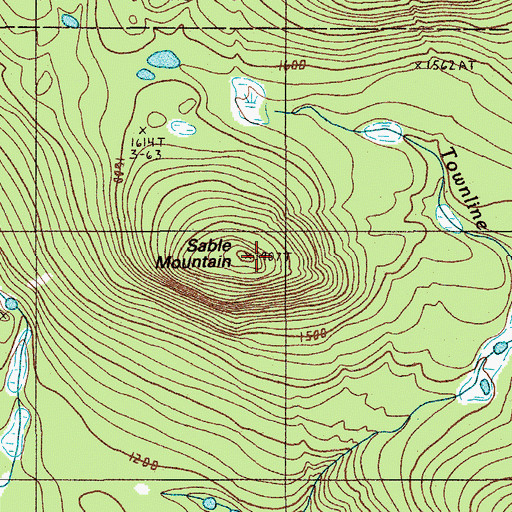 Topographic Map of Sable Mountain, ME