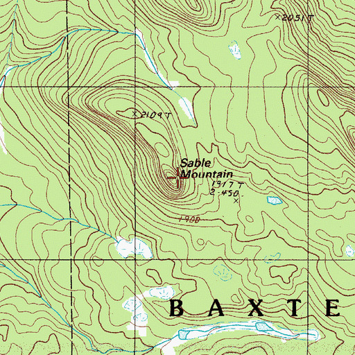 Topographic Map of Sable Mountain, ME