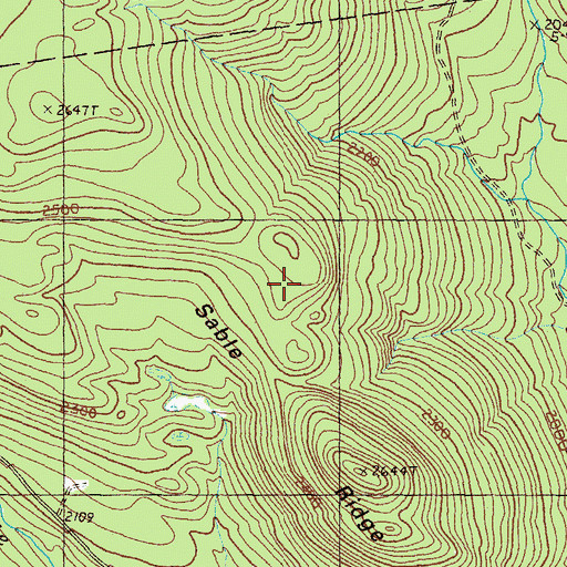 Topographic Map of Sable Ridge, ME
