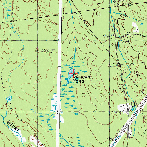 Topographic Map of Sacapee Pond, ME