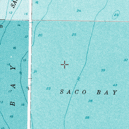 Topographic Map of Saco Bay, ME