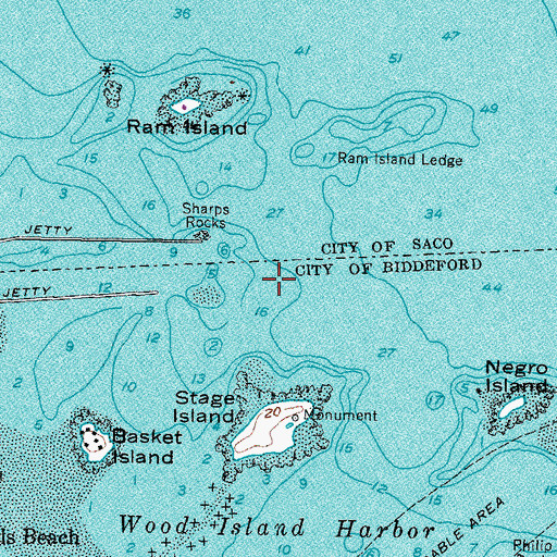 Topographic Map of Saco River, ME
