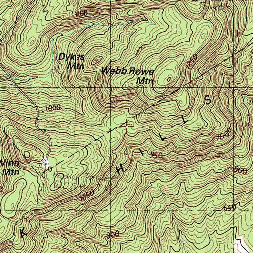 Topographic Map of Saddleback Hills, ME