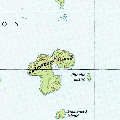 Topographic Map of Saddleback Island, ME