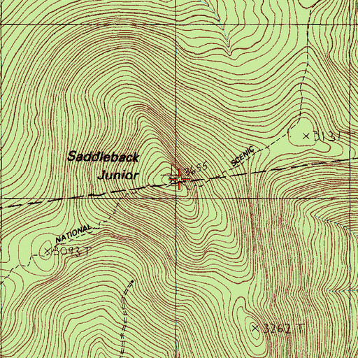 Topographic Map of Saddleback Junior, ME