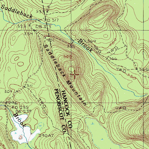 Topographic Map of Saddleback Mountain, ME
