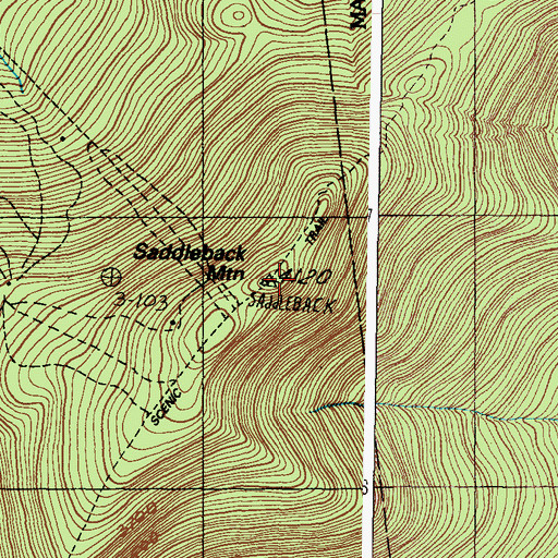 Topographic Map of Saddleback Mountain, ME