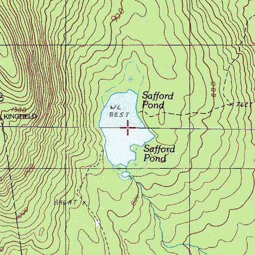 Topographic Map of Safford Pond, ME