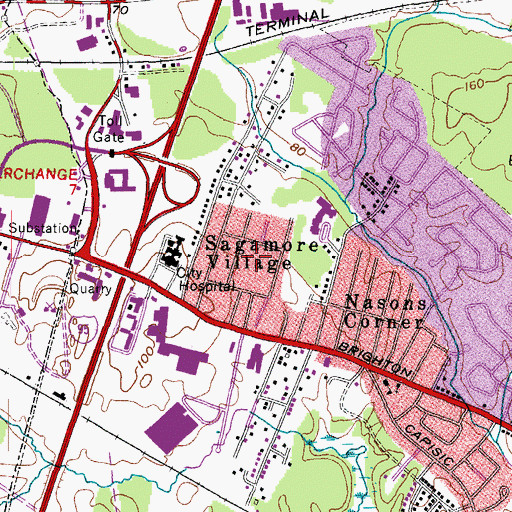 Topographic Map of Sagamore Village, ME