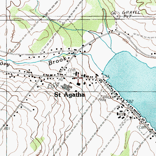 Topographic Map of Saint Agatha, ME