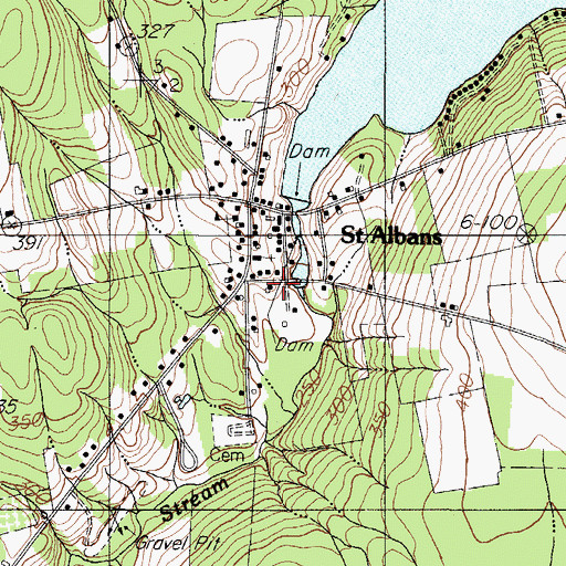 Topographic Map of Saint Albans, ME