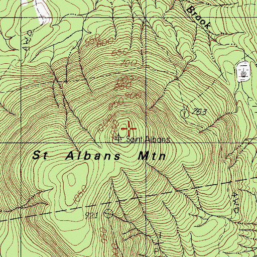 Topographic Map of Saint Albans Mountain, ME