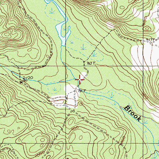 Topographic Map of Saint Almond Brook, ME