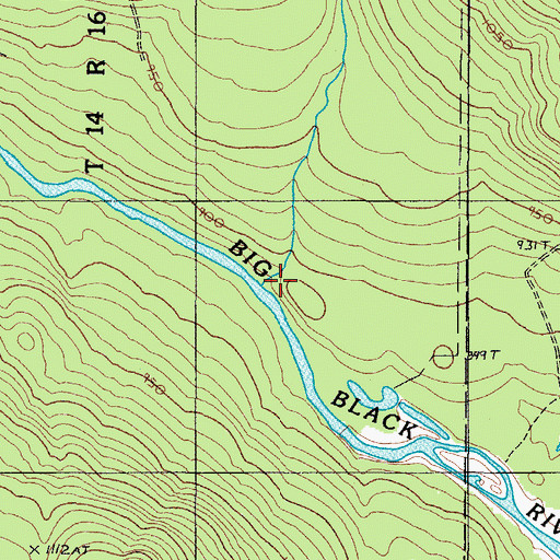 Topographic Map of Saint Amants Brook, ME