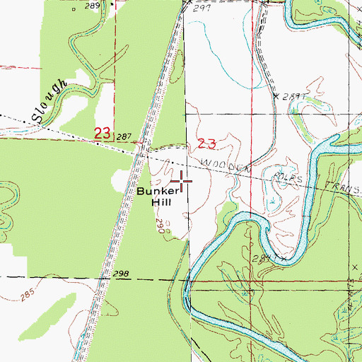 Topographic Map of Bunker Hill, AR