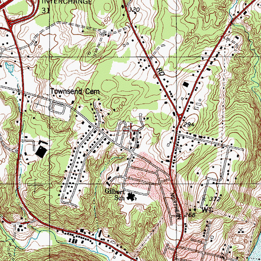 Topographic Map of Saint Augustine Cemetery, ME