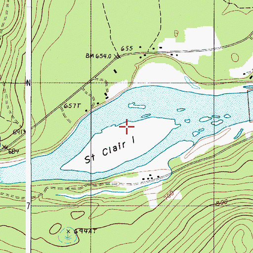 Topographic Map of Saint Clair Island, ME