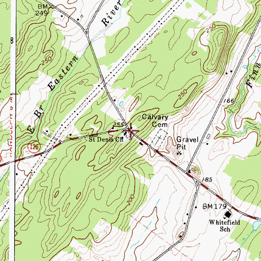 Topographic Map of Saint Denis Church, ME