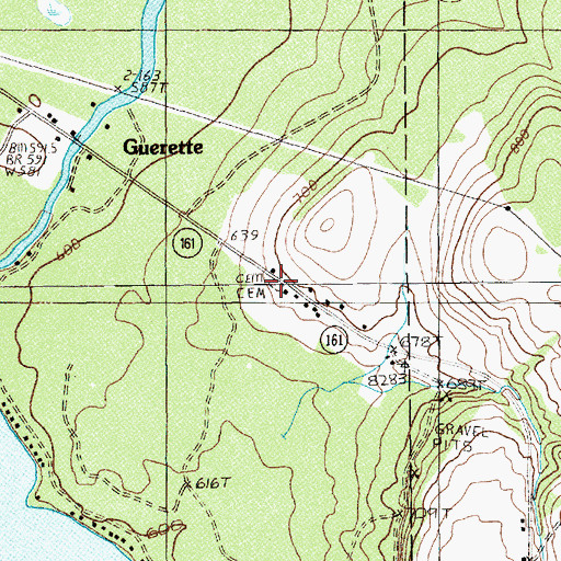 Topographic Map of Saint Etropus Cemetery, ME