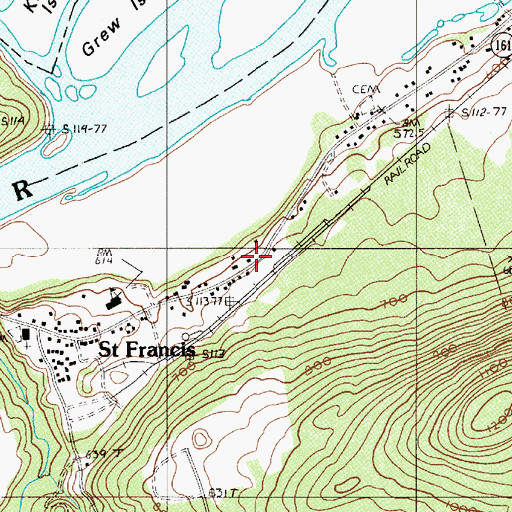 Topographic Map of Saint Francis, ME
